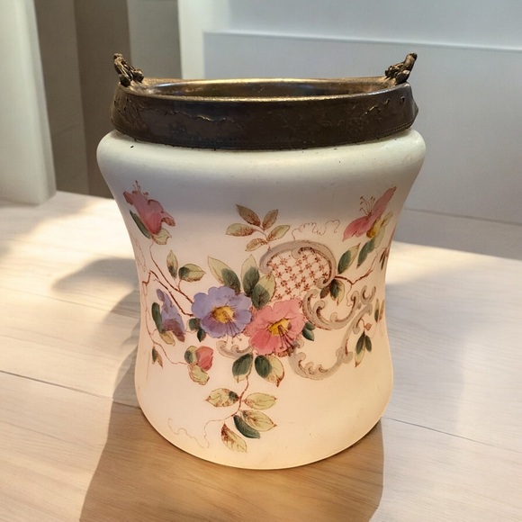 Antique Bristol Glass Biscuit Jar - Picture 1 of 10